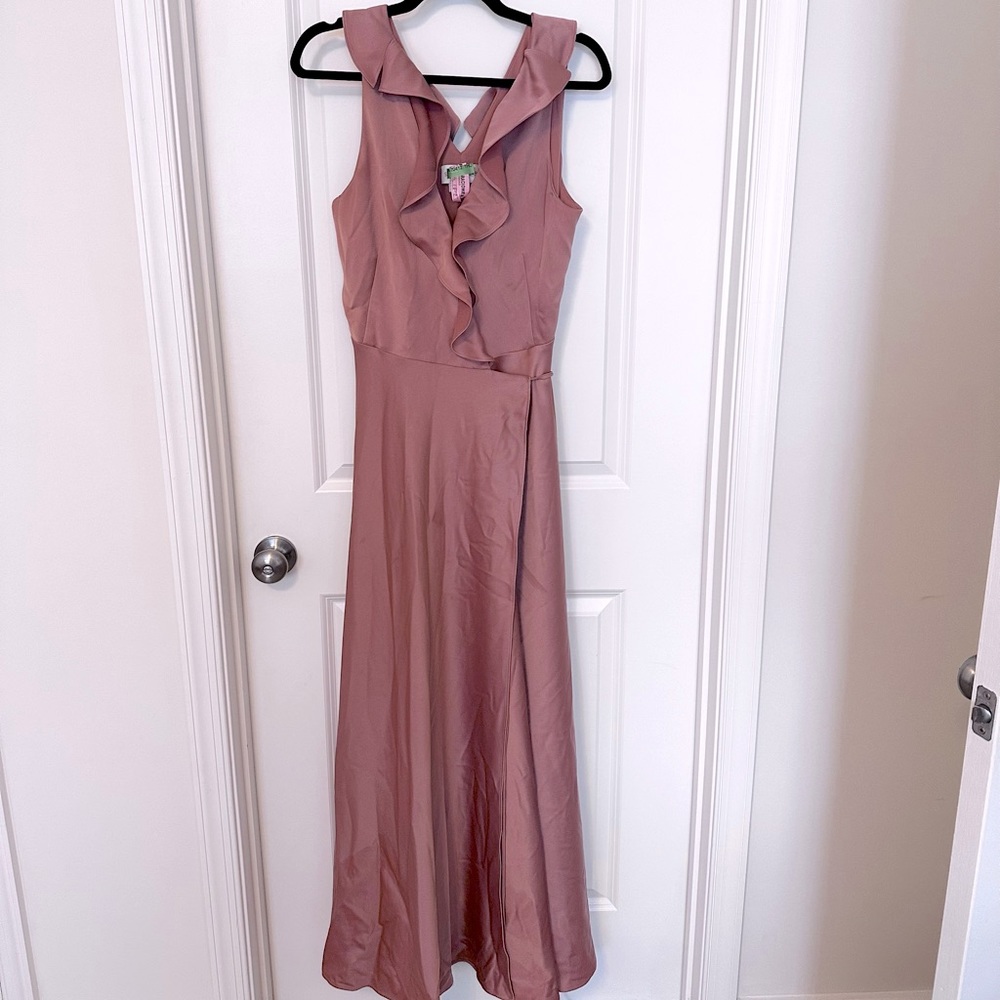 Sachin & Babi Blush-Terracotta Wrap Bridesmaids Dress  BHLDN Size 12